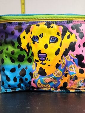 Vintage RARE Lisa Frank Yellow Dalmatian Dog Rainbow Insulated Lunch Bag